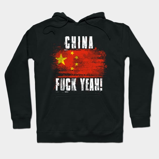 China Fuck Yeah! Wartorn Distressed Flag Hoodie by Family Heritage Gifts